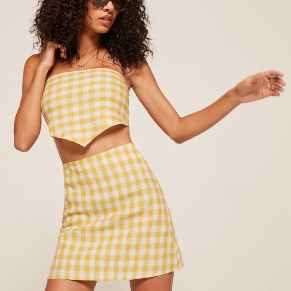 Reformation Changling Set in Zest Gingham